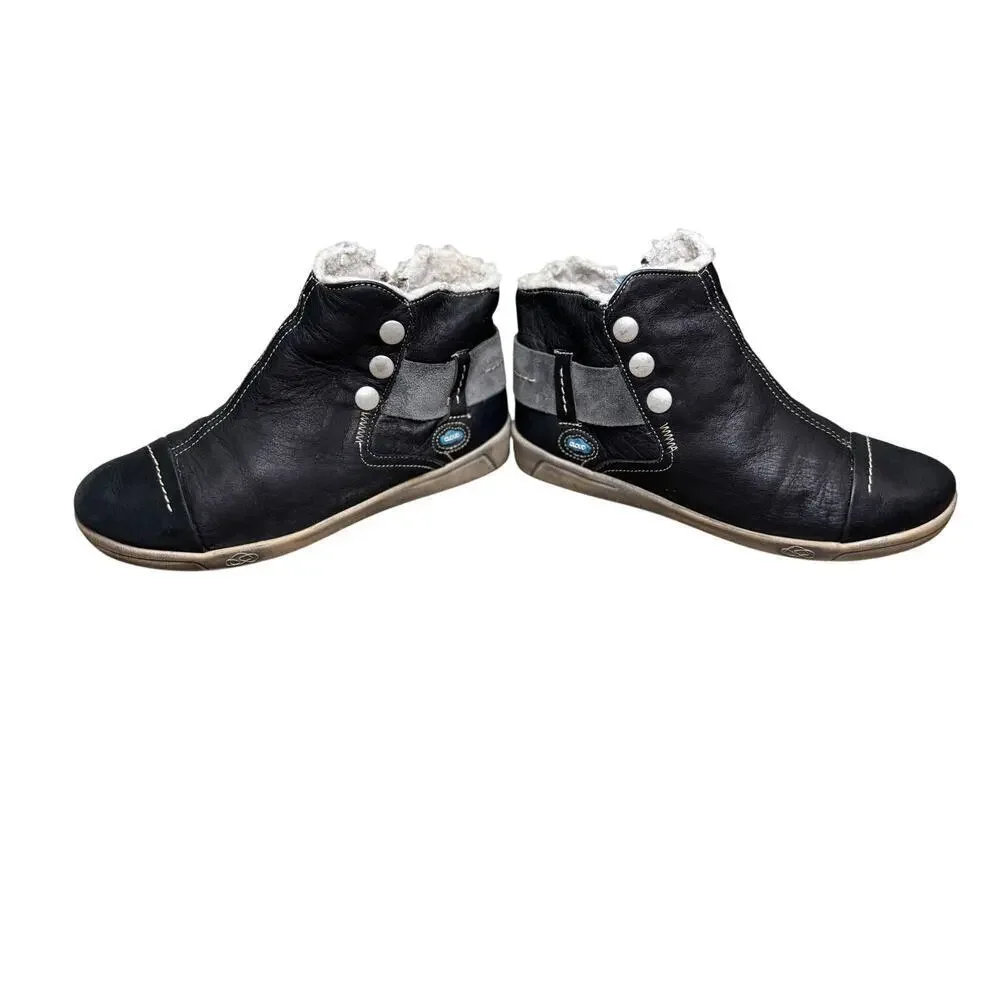 Cloud Aline, Black, Women's Wool Lining Ankle Zip Boot, high-top sneaker, Size 5 - Picture 8 of 12